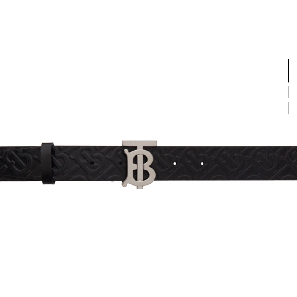 Burberry belt black leather monogram TB belt - Picture 1 of 5
